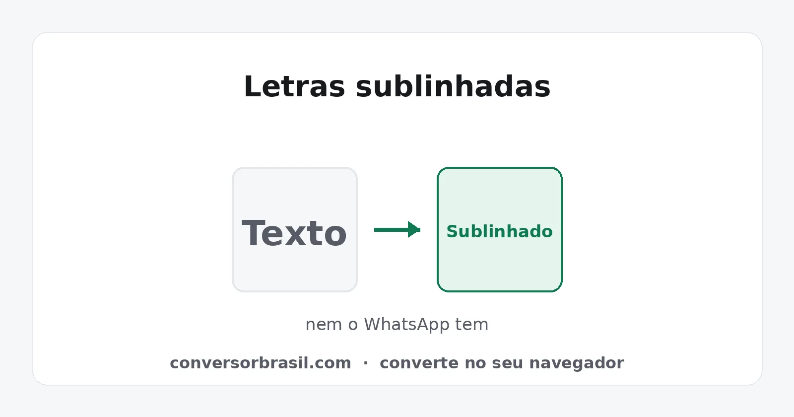 Frase comum ao lado da mesma frase com uma linha sob cada letra