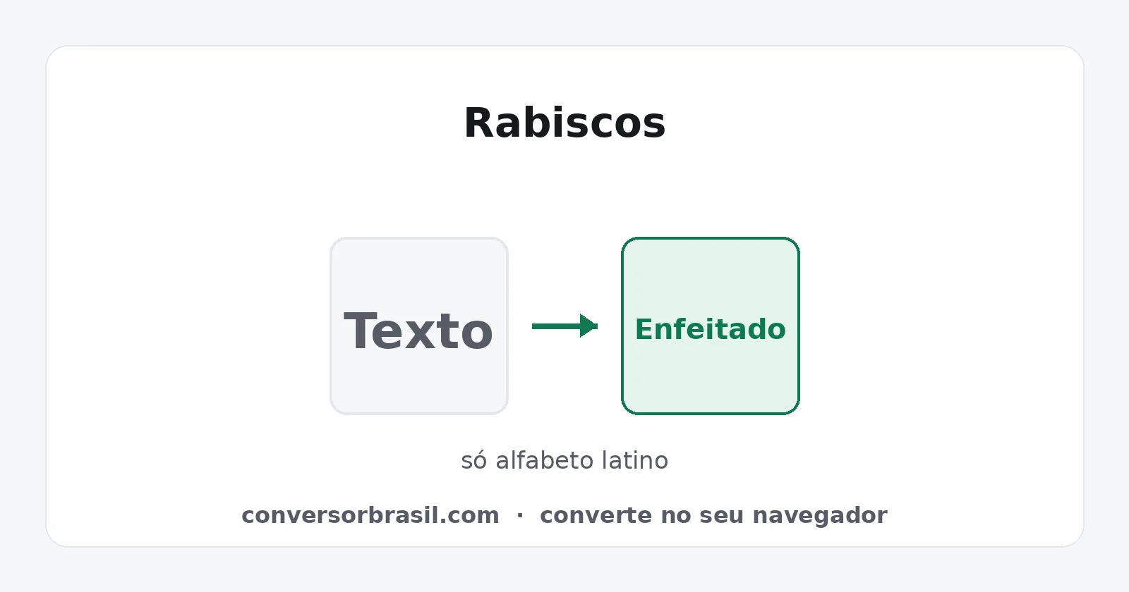 Frase comum ao lado da mesma frase em letras latinas enfeitadas com traços e acentos